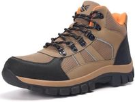 WYJXFHL Steel Toe Boots for Men Women Non-slip Puncture Proof Safety Work Shoes for Indestructible Construction Working and Daily Wear Brown