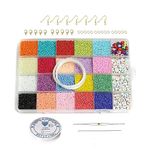 JAUNTY Beadsnfashion Opaque s Glass Seed Beads And Alphabet Beads Diy Kit With Thread, Needle And Findings For Jewellery Making, Beading, Embroidery And Art And Crafts., Multi