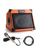 Coolmusic Acoustic Guitar Amplifier, with 3-Year Warranty, 20 Watt Bluetooth Portable Amp for Guitar Acoustic with Reverb Chorus Effect, 3 Band EQ（Including Microphone and Audio Cable）