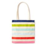 Kate Spade New York Canvas Tote Bag with Interior Pocket, Candy Stripe, M