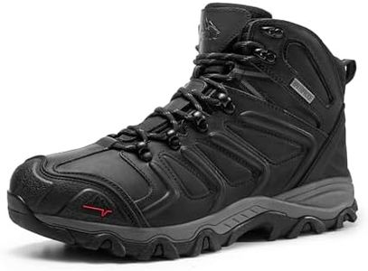 NORTIV 8 Men's Ankle High Waterproof Hiking Boots Outdoor Lightweight Shoes Trekking Trails Armadillo,Size 9.5,Black,160448_M-L