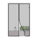 MAGZO Magnetic Screen Door Fit Door Size 36 x 84, Reinforced Fiberglass Mesh Curtain Patio Door Mesh with Full Frame Hook&Loop-Grey