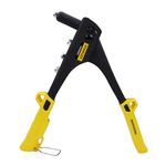 STANLEY STHT69800-8 Heavy Duty Riveter Set with 4 Nozzles & Anti-Corrosion Properties Ideal for Joining & Fabrication of Sheet Metals, Leather & Plastic Parts, YELLOW & BLACK