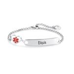 LSxAB Heart Medical Alert Eliquis Bracelet for Women Emergency First Aid Health Alert Engraved Stainless Steel Adjustable Chain Bracelets