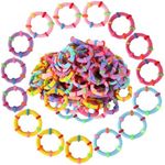 CCINEE 100 Pieces baby Girl Hair Ties，Round Circle Design Color Elastic Hair Loop Tiny Soft Rubber Bands for Baby Kids