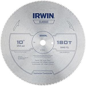 Irwin Tools IRWIN 10-Inch Miter Saw Blade, Classic Series, Steel Table (11870)