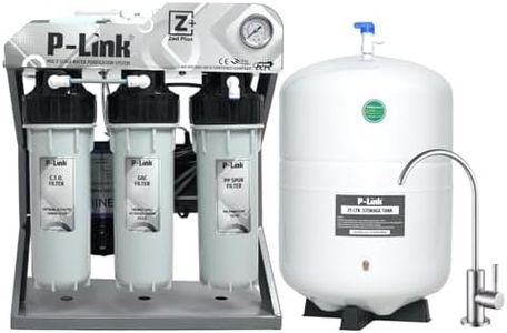 P-Link Z+ Under Sink RO+UV+ZAC Water Purifier | With 21L Metal Storage Tank, Stainless Steel Faucet & Installation Kit | 8 Stage 17 L/Hr. Speed Purification Technology.