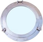 Hampton Nautical Decorative Ship Porthole Window, 20", Brushed Nickel