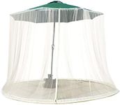 LiveGo Umbrella mosquito net, patio umbrella net for parasol, 7FT-12FT, with polyester mesh and fillable base, perfect for protection from sun and mosquitoes in the garden (380 x 240 cm, white)