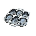 Lodge Seasoned Cast Iron Skull Mini Cake Pan