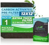 Breathe Naturally Universal Cut To Fit Carbon Activated Air Filter - Replacement Charcoal Filters - Pre Filter Carbon Sheet for Air Purifier, Vent Filters & More - Made in USA (Pack of 4, 12x12)