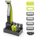 Shaver Stand with Guide Comb Body Skin for OBlade & O Blade Pro QP2520 QP2530 QP2620 QP2630 Face Hair Clippers Beard Trimmer Replacement Pack Kit (6PC+ Stand)