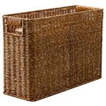 Healeved Magazine Storage Basket - Rustic Woven Seagrass Magazine Holder, Magazine Rack for the Living Room for Magazines Storage, Books Newspapers Tablets