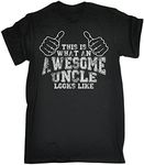 Funny Novelty This is What an Awesome Uncle Looks Like (5XL - Black) New Premium Men's T-Shirt Slogan Clothing Joke Vintage Retro t Shirt top Girl boy Men Women Tee Tshirt Mens tees Comic Shirt