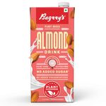 Bagrrys Plant Based Almond Drink, Unsweetned 1l | Vegan | Gluten Free| Dairy free | No Added Sugar| Plant based milk | No Preservatives