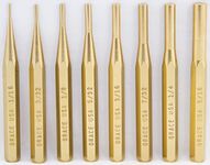 Grace USA - Gun Care Brass Roll Pin Punch Set - PS-8 - Gunsmithing - Brass Roll Pin Punches - 8 piece - Gunsmith Tools & Accessories