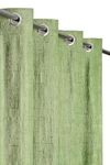 Vervique Polyester Long Crush Premium Textured Self Design Pattern Screen for Home Office | Parda for Living Room Bedroom | Window Curtains 5 feet Long Set of 2 | Eyelet Rings | Green Curtains