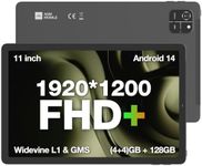 AGM T1 Android 14 Tablet 11 inch, Dual SIM 4G LTE/2.4G+5G WiFi, 128GB ROM 1TB Expand, Octa-Core Processor 7000mAh Battery, 1920x1200 IPS FHD Touchscreen/Widevine L1, 5MP+13MP Dual Camera, OTG SmartPad