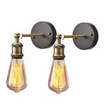 Licperron Industrial Wall Light 2 Pack, E26 Vintage Wall Sconce Lamp Fitting Fixtures with E27 Lamp Holder for Restaurant Bar Hotel Coffee Shop Decoration