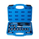 BOOMSTART 17pcs Diesel Injector Seat Cutter, Injector Seat Cleaning Kit, Professional Diesel Injector Seat Cutting Tool Injector Cleaner, Fuel Injector Carbon Remover Set