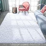 Pacapet Fluffy Area Rugs, White Shag Rug for Bedroom, Plush Furry Rugs for Living Room, Fuzzy Carpet for Kid's Room, Nursery, Home Decor, 4 x 6 Feet