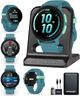 Garmin Bounce 2, Kids Smartwatch with Calling, Messaging and Location Tracking Features, Turquoise with Signature Series Power Bundle