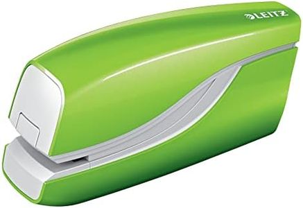 Leitz 55661054 Electric Stapler, 10 Sheet Capacity, Battery Powered, Wow Range, Green