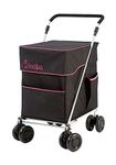 Little Donkee Folding Shopping or Leisure Trolley, Grocery Cart with 4 (8) Wheels, (PUSH version) Durable, Weatherproof, Strong and Stable for Walking. Sold Direct from Manufacturer