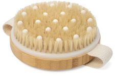 CSM Body Brush For Beautiful Skin - Solid Wood Frame & Boar Hair Exfoliating Brush To Exfoliate & Soften Skin, Improve Circulation, Stop Ingrown Hairs, Reduce Acne and Cellulite