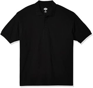 Dickies Men's Short Sleeve Pique Polo, Black, X-Large