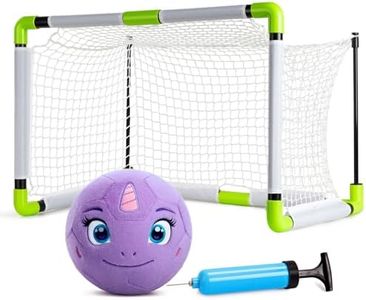 VangeBow Toddler Toy Soccer Goals for Backyard Indoor with Soft Plush Unicorn Ball, Mini Soccer Nets and Ball Set for Kids(Pump Include)