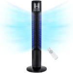 NETTA Tall Tower Fan 42 Inch, Quiet Bladeless Tall Fan,7 Hour Timer with Remote Control, Oscillation, LED Touch Display, 3 Modes & 3 Speed Settings for Home & Office - Black