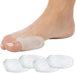 ZenToes Reusable Bunion Relief Protector Guards - Washable Gel Pads for Big Toe, Shield Feet from Friction, Pressure and Pain from Rubbing Shoes - 4 Count