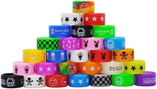 20 PCS Mixed Color Silicone Bands Anti Slip Rubber Rings, 22mm Mixed Rings, Random Design and Color