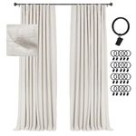 Gorgeous Home LINEN Home Beige Blackout Curtains