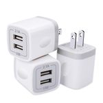 USB Wall Charger 3 Pack, GiGreen Dual Port Charging Plug Adapter, 5V 2.1A Travel Cube Block Fast Phone Power Charging Box Compatible iPhone XS X 8 7, LG V30 G7 G6, Samsung S9+ S8 Note 9 8, Nexus, Mot