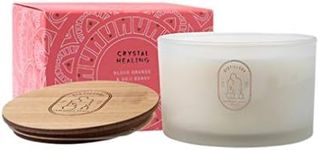 Distillery Crystal Healing Blood Orange and Goji Berry Soy Candle 450 g, Blood Orange and Goji Berry, 450 g