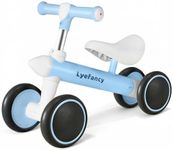 Lyefancy Balance Bike for 1-2 Years Old, Baby Ride-On Toys First Bike for Girls Boys, Toddler Balance Bike 4 Wheels Infant Bike, Baby Walker Bicycle Birthday Gifts for Toddlers(Blue)