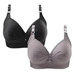 FunAloe 2Pc Ladies Bras Minimizer Bras for Large Busts Underwired Bras for Women Minimizer Bra Conturve Shapewear Bras Push Up Bra for Saggy Breasts Ladies Sport Bra Non Wired High Impact Support Bra