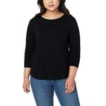 Kirkland Signature Women Slub Tee, Black, S