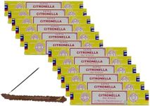 Satya Citronella Incense Sticks Set of 15g x 12 Packs Total 180g with Free Incense Holder. 100% Original Handrolled Masala | Satya Incense BNG | for Stress Relief, Meditation Decor (Citronella)