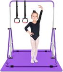 Gymnastics Bars for Home, Kids Training Bars Folding Horizontal Bars, Adjustable Height Practice Junior Training Monkey Bar Gymnastic Equipment for Children Girls & Boys