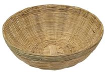 INDIANA CRAFTS Bamboo Cane Basket (2 piece) Multipurpose Eco-Friendly For Fruit and Vegetable, Accessories Basket | Cane Wicker Basket, (Beige, 15 inch Dia)