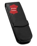 ONLINE Leather pen case, made of genuine leather, black, for three pens, an elegant accessory for him and her