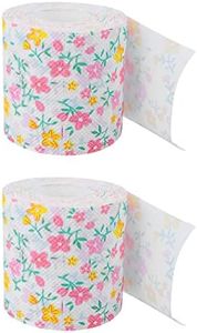 jojofuny 2 Rolls Floral Party Toilet Paper, Novelty Flower Fake Money Toilet Paper, Delicate Tissue Roll for Home Office Restaurant Hotel Travel(Flowers)