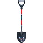 Heavy-Duty Round Point Shovel, Carbon Steel Blade, Fibreglass, D-Grip Handle