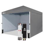 CROWN SHADES 10X10 Commercial Instant Canopy Pop Up Tent with Center Lock, 300D Fabric, 4 Sidewalls, STO-N-Go Bag, Grey