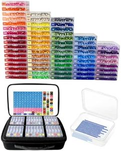 FANGZH 64 PCS Diamond Painting Storage Case, Bead Storage Containers with Lids & Label Stickers, Portable Diamond Art Organizer Box with Carrying Handle, Black