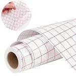 NIMNIK Transfer Tape for Vinyl - 12" x 10ft Clear Vinyl Transfer Paper Tape Roll with Red Grid for Cricut Accessories, Signs Stickers, Car Decals, Signs, Windows, Mug