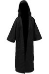 Knight Costume Kids Boys Master Cosplay Tunic Robe Hooded Black Cloak Cape Outfit Halloween Suit (Black, Small)